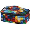 OWFKAY Contenitore per il pranzo per uomini e donne, piccolo contenitore termico per il pranzo con manico, portatile, per lavoro, scuola, picnic all'aperto, motivo colorato Lego Block