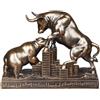 Kuntesetty Statua Decorativa di Toro in Resina, Scultura Creativa, Ornamento Da Collezione, Centrotavola, Adatta Come Regalo Finanziario, Ufficio, Soggiorno, D, Rame