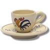 Fratelli Colì Set tazza da espresso con piattino in terracotta, Tazzina da caffè, Disegno Gallo, 100 ml - Colì Maioliche e Terrecotte.