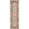 Lord of Rugs Lotus Premium - Tappeto classico in lana Aubusson, motivo floreale, spesso, trapuntato, classico, colore: rosa, 67 x 210 cm