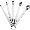 Kalsreui Set di misurini in acciaio inox, 5 mini misurini con 1 anello, 1/64, 1/32, 1/16, 1/8 e 1/4 TSP (totale: 6 pezzi)
