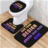 Generic Set di 3 tappetini da bagno personalizzati, set di tappetini da bagno personalizzati con foto e testo, tappetini da bagno assorbenti antiscivolo inclusi copriwater e tappeto a forma di U, tappeti da