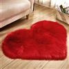 Fouriding Tappeto Peloso Shaggy Tappeto Lungo Forma di Cuore tappeti Peluche Ultra Morbido in Pelle di Pecora Decorativo per Divani Del Soggiorno e Camere da Letto(Rosso, 40 * 50CM)