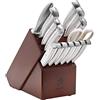 HENCKELS Statement Razor-Sharp 15-Piece White Handle Knife Set with Block, German Engineered Knife Informed by over 100 Years of Mastery
