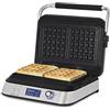 H.Koenig Waffle Maker GFX800, Waffle Maker 12x12,5 cm, rivestimento antiaderente, 5 programmi, vaschetta raccogli gocce, schermo LCD, 7 livelli di doratura, 1600 W
