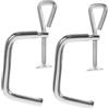 SOLUSTRE Morsetto per Macchina la Pasta, Clip di Fissaggio in Lega di Ferro Argento, Ricambio 2 Pezzi, Apertura 4-9cm
