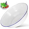 HOLIDYOYO Bacinella Plastica Vintage Bianca in Smalto, Grande Capacità, Versatile e Facile da Pulire, per Frutta, Cucina e Bagno Retrò