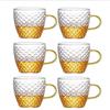 Hapivida Set Tazzine Caffè Espresso, Eleganti Tazze di Vetro con Manico Ergonomico, 6 Pezzi da 100Ml, Ideale per Casa, Ufficio, Hotel e Bar