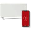 FlinQ Smart Electric Heater 2000w - Stufa a convettore con design in vetro montata a parete e a pavimento con timer - Controllo vocale e App via Wifi e 4G/5G - Compatibile con Google Assistant e Alexa