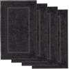 Lavea® 4 Tappetini Bagno 50x80 cm in 100% Cotone - Tappeti Bagno Assorbenti e Lavabili - Ideali come Tappeto Bagno o Tappetino Doccia - Nero