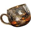 YPREWY Tazza di vetro dipinta a tema Halloween per feste da pranzo lavabile in lavastoviglie Capacità 200 ml Vetreria dipinta Design classico Tazze di vetro