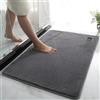 SHIJHUI Tappeto da bagno morbido, super assorbente, tappetino da bagno antiscivolo, in microfibra, lavabile in lavatrice, tappetino da doccia esterno (grigio scuro, 60 x 90 cm)