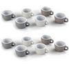 MA MAISON Set 6/12 Tazzine da Caffè - 85/95 cc, Con o Senza Piattino, Colori Minimalisti, Assortito, in Ceramica, Resistenti, Espresso - Variante a Scelta (85cc 12/Senza Piattino, Assortito)