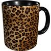 RFSHOP Tazza da caffè in ceramica con stampa leopardata per caffè, cappuccino, cacao, tazza da tè per casa e ufficio