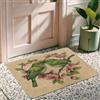 Generic Zerbino con uccellini verdi primaverili, tappetino di benvenuto floreale, per interni ed esterni, decorazione rustica, antiscivolo, impermeabile, antipolvere, facile da pulire, 73 x 43 cm