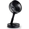 Innoliving Ventilatore Pieghevole Ricaricabile Senza Fili,Altezza Regolabile, 3 Velocità, Angolo 90°, Batteria Litio 1800mAh, Ricarica USB, Portatile, Conveniente (Nero, 15 cm Pieghevole)