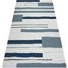 rugsx Tappeto COLOR SISAL per Interno ed Esterno Flatweave Alta qualità per camera da letto, terrazza, balcone, linee, Beige/Blu 80x150 cm