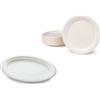 DPdantepellacani 100/500 / 1000 Piatti Piani Tondi diametro 15 cm Piatto carta bianco bagassa biodegradabile rigido monouso in fibra vegetale feste piattino antipasti torta compleanni (500)