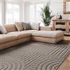 Interiyou Tappeto salotto pelo corto Lecce - 200x290 cm Grigio Chiaro - Stile boho scandinavo con effetto 3D alto-basso - Piatto con motivo geometrico