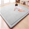 GGoty, Grande tappeto da gioco per bambini in velluto di corallo, spesso e antiscivolo, ideale per far gattonare i bambini e per fare yoga, per studio, cucina, nursery (120 x 180 x 2 cm, grigio)