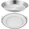 shpuuyy Vassoio per filtro 'olio da cucina, cestino in acciaio inox con vassoio, contenitori per snack, server per cibi fritti, colino scolapasta a rete
