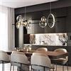 TOT ELECTRIC Lampadario a sospensione 7 sfere G9 bolle trasparenti in vetro luce con cerchio da soffitto nero argento design Sala Appeso moderno (Nero)