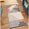 QQrunner Tappeto runner per corridoio, grigio, beige, 90 x 150 cm, patchwork, decorazione per la casa, antiscivolo, lavabile, tappeto per corridoio
