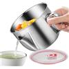 Veasbuu Stainless Steel Grease Strainer With Lid, Fat Separator For Cooking, Kitchen Gadget For Removing Excess Oil From Soup Or Food, Meat Fat Separator With Handle For Kitchen Necessities