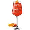 polar-effekt Aperol Spritz Bicchiere da vino da 560 ml con incisione personalizzata, regalo per uomini - con nome - ideale per bevande estive - il bicchiere da cocktail per aperitivo, vino e sangria - Motivo