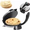 CYJAZNHH Macchina elettrica per chapati, Macchina for pressare le tortilla Roti Maker da 1800 W, macchina antiaderente automatica con temperatura regolabile, con piastra di cottura da 10'' e riscaldamento bifa