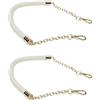 Wealrit 2 pezzi in pelle bianca oro catena cinturino con chiusura a moschettone in metallo, maniglie a catena, accessori per borsa frizione sostituzione