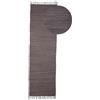 carpetfine Tappeto a tessitura Kilim Chindi Uni passatoia grigio 60x180 cm, tessuto a mano | Tappeto moderno reversibile in cotone per soggiorno e camera da letto con frange
