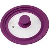 bremermann® Coperchio Universale con Bordo in Silicone, 16/18/20 cm, Piccolo (Viola)