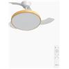 CREATE / WIND CLEAR STUDIO S/Ventilatore da soffitto con luce bianco e legno chiaro con telecomando / 40W, Temporizzatore, Ø 91 cm, pale retrattili, 3 temperature di luce, funzione estate-inverno