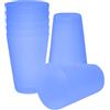 S&S-Shop Bicchiere da 400 ml, colore e quantità a scelta, in plastica rigida per feste, per bambini, in plastica impilabile, 0,4 l, riutilizzabile, per spazzolini e bicchieri da cocktail (50, blu)