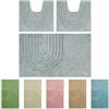 Olivo Tappeti OLIVO.shop | PARURE MODERN, Set Tappeti Bagno 3 pezzi, Tappeti bagno antiscivolo, Tappeto bagno cotone, Tappeti bagno lavabili, vari colori (MODERN GRIGIO)
