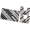 emmevi Tappeto Bagno Moderno Parure Set 3 Pezzi Soffice Shaggy Assorbente Antiscivolo Lavabile Nero