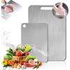 HWJPDMBD Tagliere in Acciaio Inox, 2Pcs Titanium Cutting Board, Tagliere in Titanio, Tagli-ere in Titanio Multifunzione, Spianatoia Acciaio Inox, Adatto Anche Come Taglierina per Pasta, da Forno, da Cucina