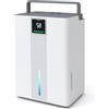 COSTWAY 35 L Deumidificatore per Casa, Deumidificatore a Basso Consumo con 3 Modalità, Timer, Indicatore a 3 Colori, Blocco di Sicurezza per Bambini, Maniglia e Ruote Portatili