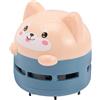 HOLIDYOYO Mini Aspirapolvere Portatile a Forma di Gatto USB Ricaricabile in Abs, Aspirapolvere da Tavolo Compatto senza Fili per Pulizia Polvere in Casa e Ufficio