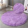 GZQIAWY Tappeti Rotondi Soffici Per Soggiorno Tappeto In Peluche Camera da Letto Pelliccia Tappeto a Pelo Lungo Morbidi a Pelo Lungo Tappetino Per La Casa Viola chiaro 170 x 170cm
