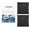 Wessper AQUADRYER ON-OFF Set di 2x Deumidificatore per Auto | Nero, Piccolo Cuscino Deumidificatore (2x50g) Assorbi Umidità Contro l'Appannamento dei Fari | Disidratante da Granuli Interni Auto e Fari