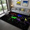 Ganekihedy Tappeto per Controller di Gioco Antiscivolo Tappetino Porta Soggiorno Camera da Letto Gioco per Bambini Tappetino Strisciante Adolescenti Ragazzi Graffiti Game Console rug (Nero,140x200 cm)