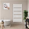 anapont Scaldasalviette elettrico da bagno 1000 h x 500 b, nero - Scaldasalviette con termostato con regolazione della temperatura ambiente - funzione timer - Riscaldamento elettrico - Made in Germany
