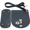 getuse Set di tessitura fai da te in pelle PU con fondo borsa all'uncinetto, tracolla regolabile 66 cm, patta per Crossbody, tote, progetti artigianali di borse (nero)