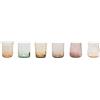 BITOSSI HOME DISEGUALE Set 6 Tumbler H 10,2 cm - Texture Nuance Ambra/Rosa