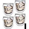 Feelino Set da 4 Tazze Cappuccino, Bicchieri Caffe Vetro Borosilicato 400ml, Tazze Vetro Doppia Parete per Caffè Macchiato, Ice Coffee, Trasparenti per Caffè, Bicchieri Termici Doppio
