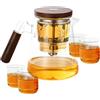 Dtaigou Teiera in Vetro con Infusore,The Harmony Pot,Teiera MAGIC Enchantipot,Teiera Enchanti,Teiera con Filtro Resistente al Calore Bollitore per tè in Vetro per Sala da tè Aziendale Domestica