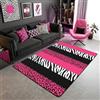 feelingyou Tappeto da soggiorno rosso leopardato 150 x 200 cm Wildlife Zebra stampa sulla pelle per camera da letto, per ragazzi e ragazze, motivo a strisce geometriche rustiche, stile giungla