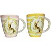 cosedacasa Tazzone da latte Tazza di pasqua con decoro coniglio pasquale set 2 idea regalo in ceramica H12cm